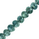 Faceted glass rondelle beads 6x4mm Sunny green plated